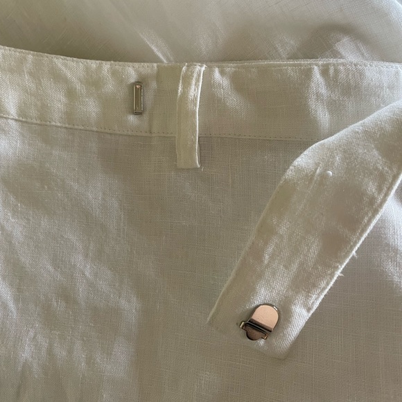 Nine West NWT Slouchy Cyndi white linen wide leg lagenlook trouser pant size 16 - Picture 16 of 16